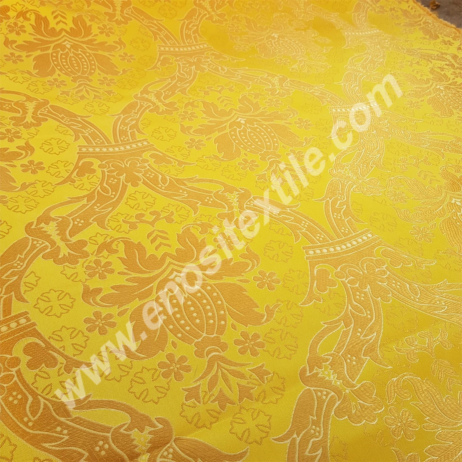 KL-028 Yellow-Gold Brocade Fabrics